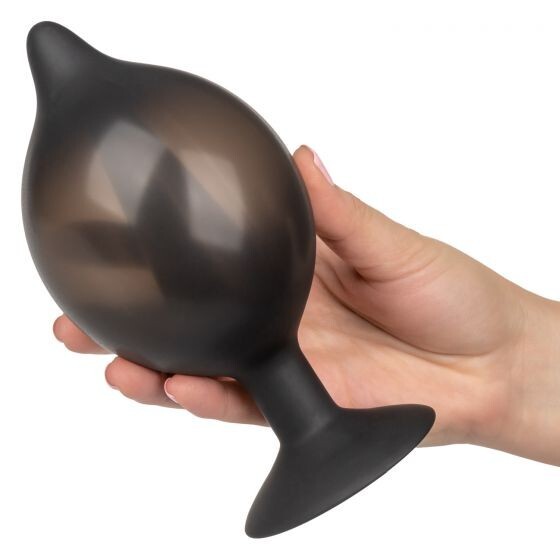 CalExotics Large Black Silicone Inflatable Anal Butt Plug