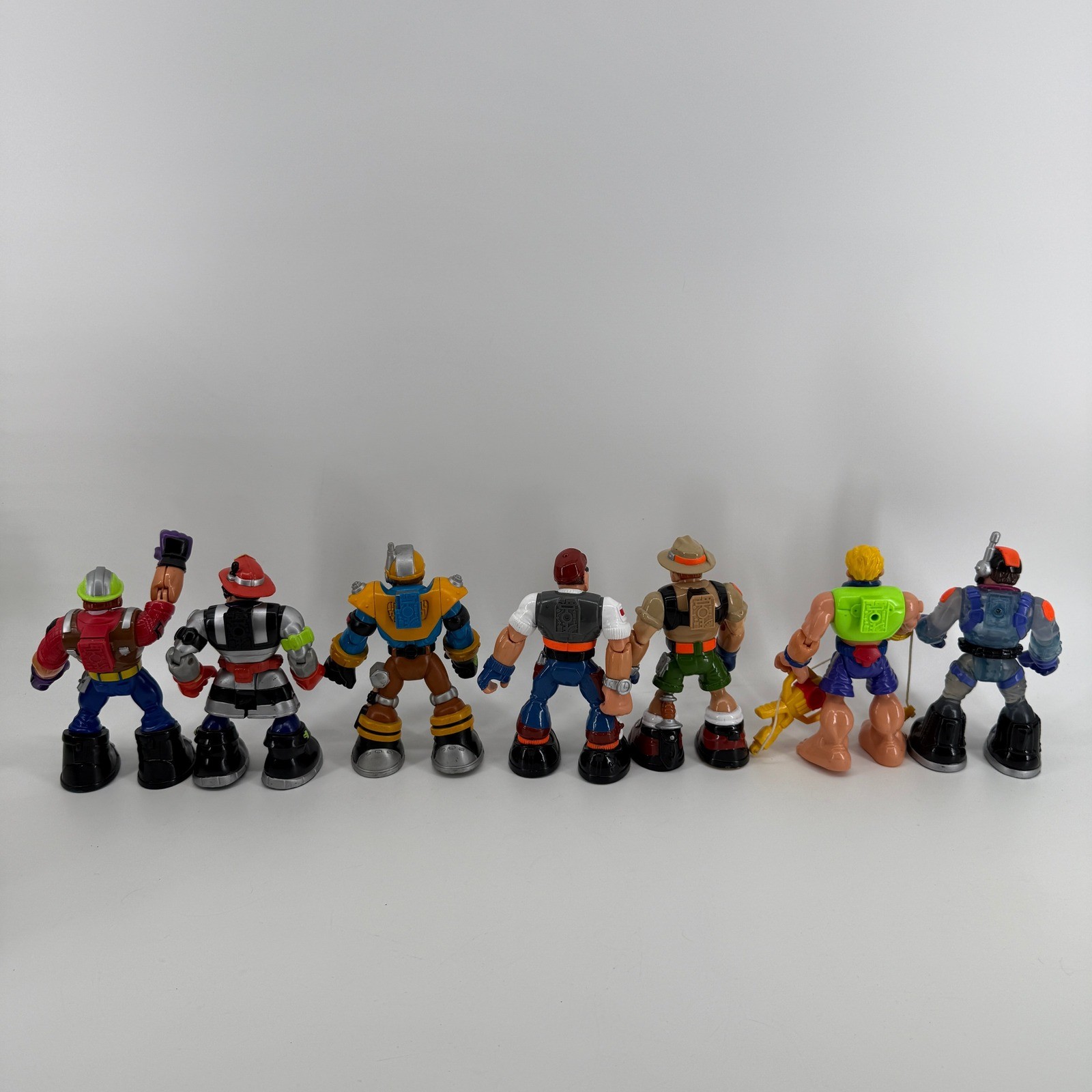 Fisher Price Rescue Heroes Lot 7 Figures 2 Vehicles Accessories Backpack Gear