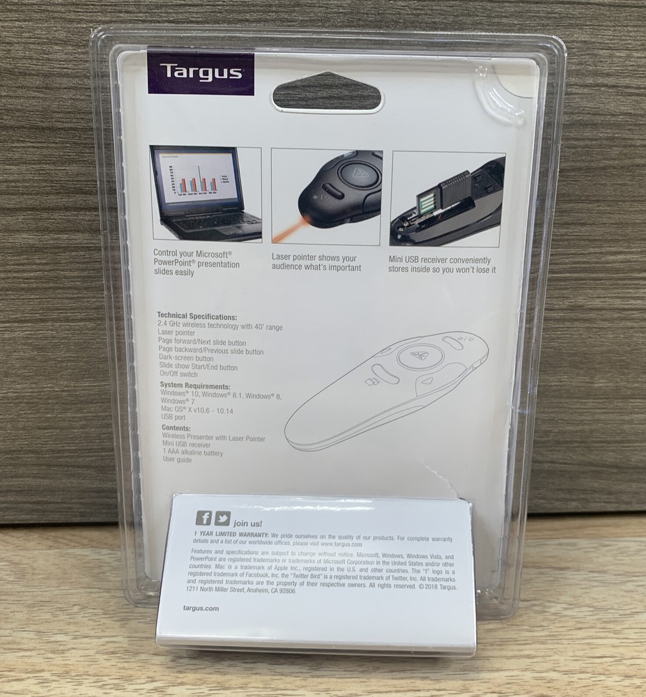 Targus Wireless USB Presenter with Laser Pointer - AMP16US