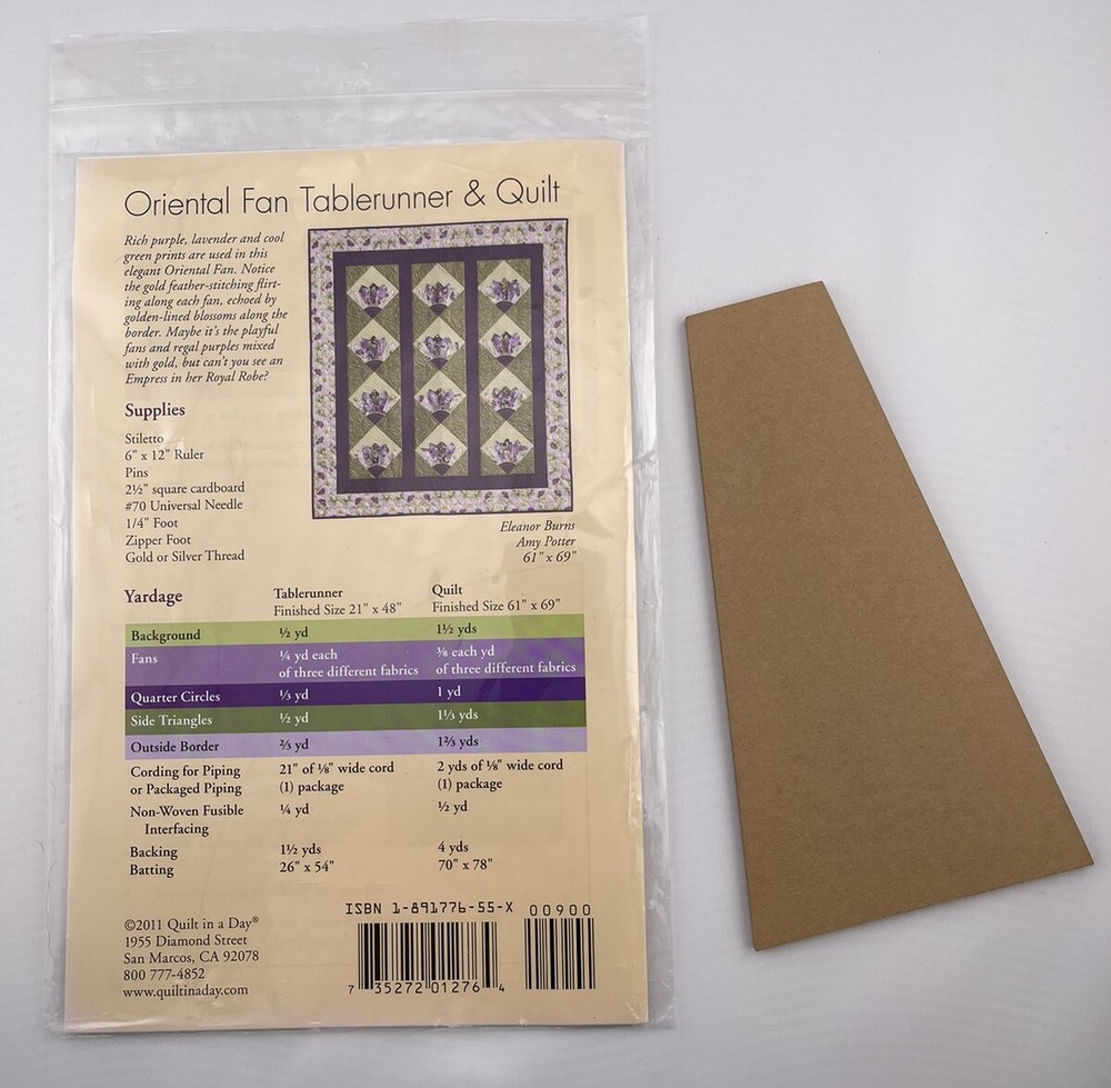 Eleanor Burns Oriental Fan Pattern and Template Tool