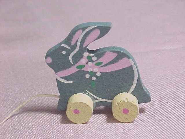 Miniature Pull Toy Wood Rabbit