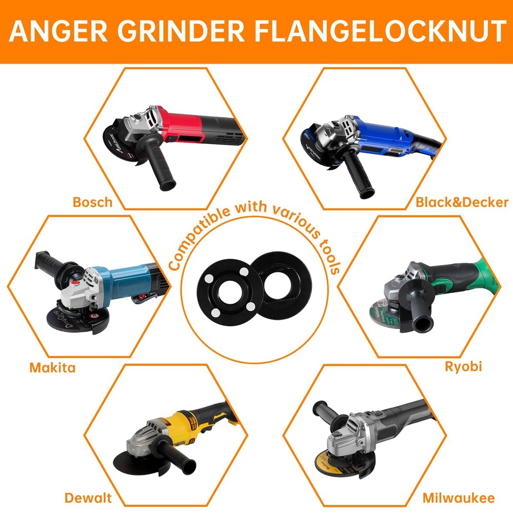 Juego de 7 tuercas para amoladora angular, llave para amoladora angular, tuerca.