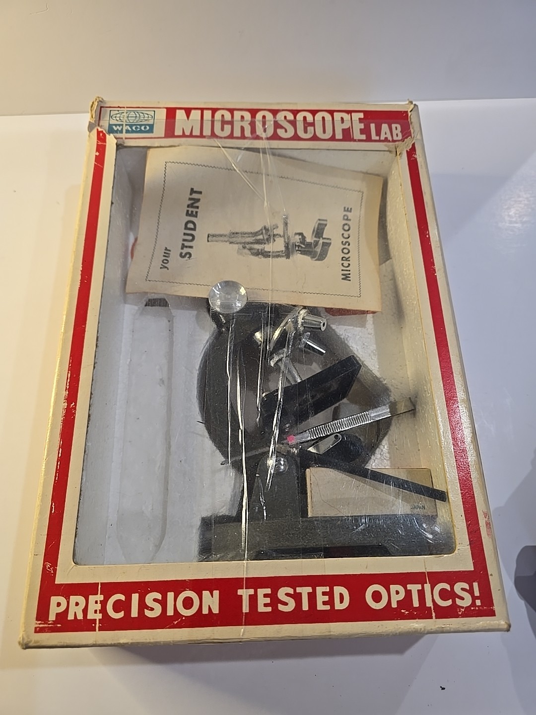 Vintage Waco Microscope W/ All Untensils  Free Shipping