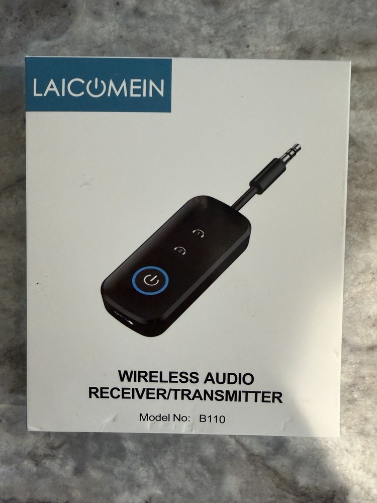 LAICOMEIN Wireless Audio Bluetooth Transmitter B110, 3.5mm Jack, Black