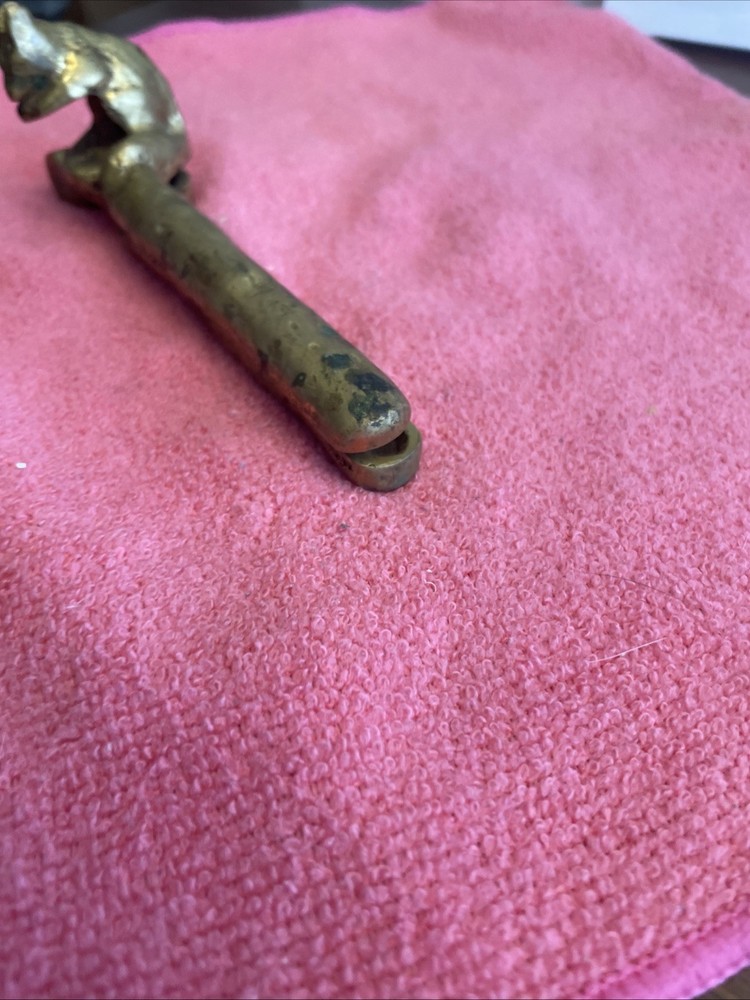 Vintage SQUIRREL Golden SOLID BRASS Cast Iron Nut Cracker