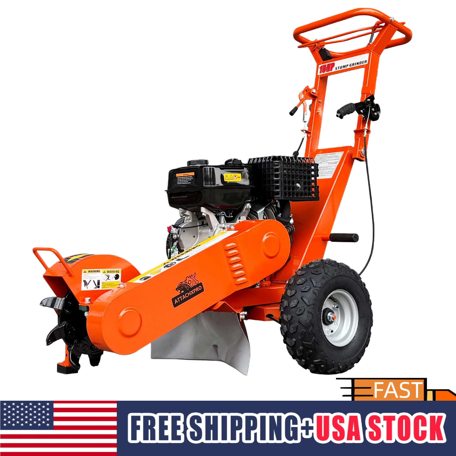 15HP Stump Grinder,15'' Cutting Height/10'' Cutting Depth 420cc Free Ship