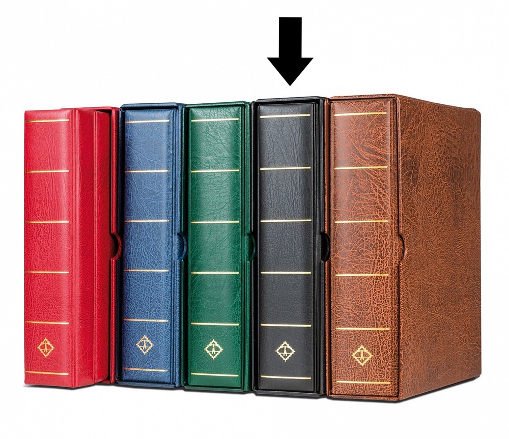 3 Ring Binder w/ Slipcase Black Lighthouse Vario G Office Wide Stamp Album Gift