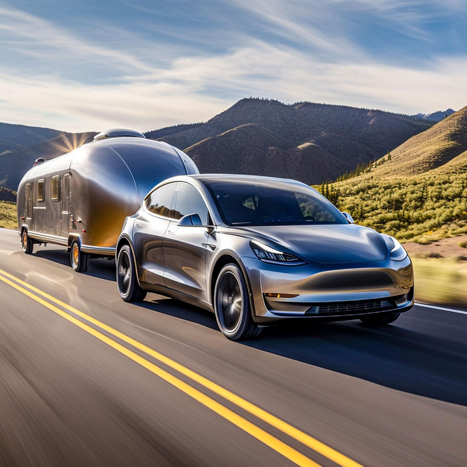 Trailer Hitch Receiver Rear Towing Hitches 2" For 2020-2024 Tesla Model Y Steel