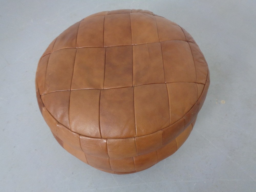 Vintage Patchwork Leather Footstool 60S