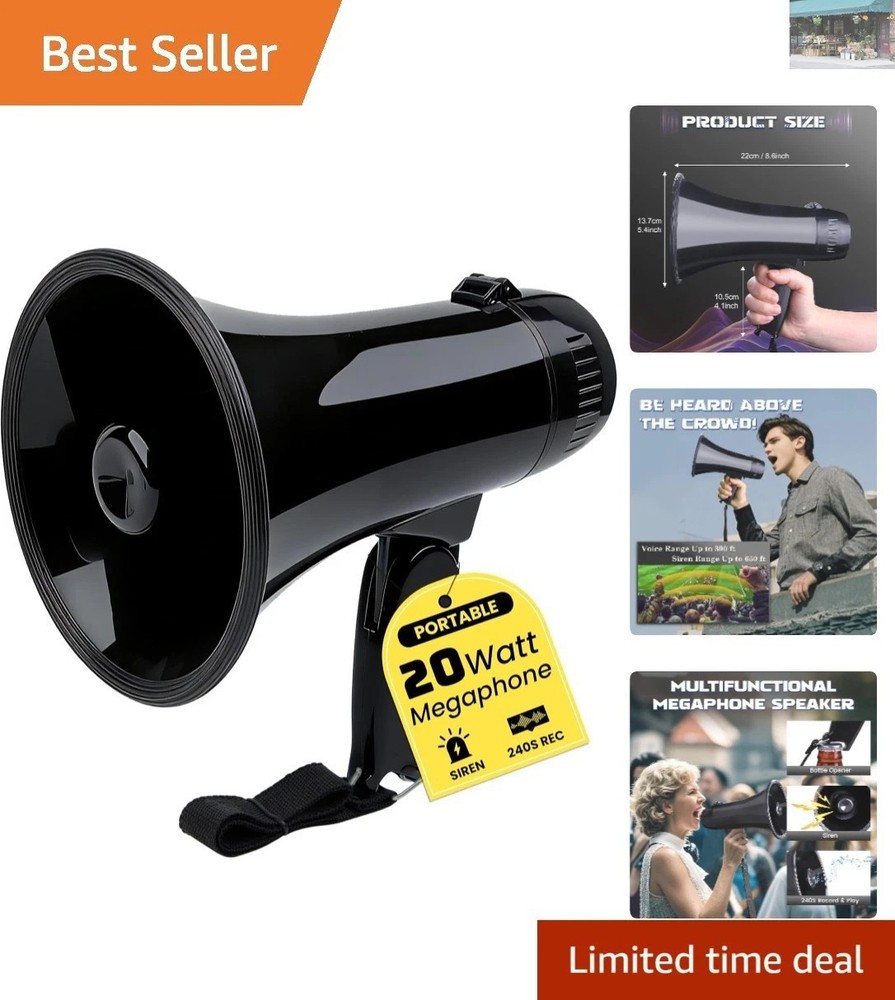 Lightweight Portable Megaphone with Volume Control & Voice Recording Function