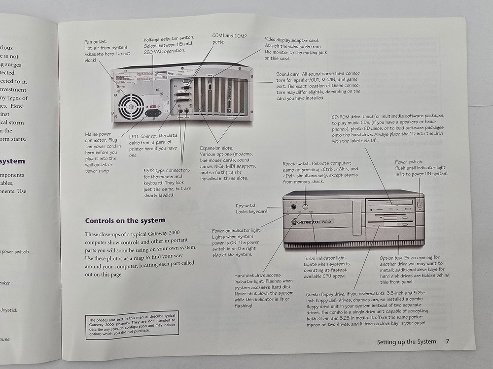 Gateway 2000 Computer System User's Guide Manual Color Instructional Pamphlet