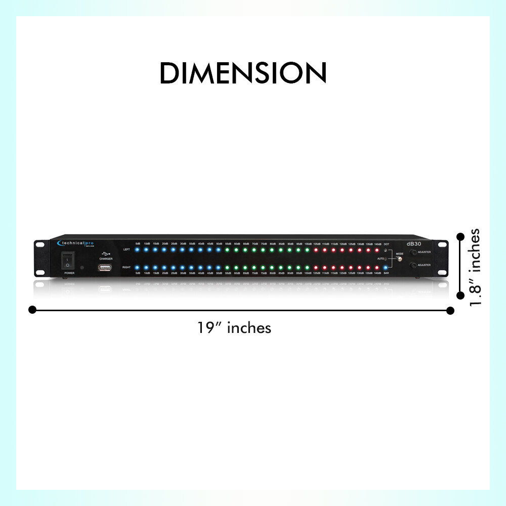 Technial Pro 1U Rack Mount DB Display w 8 Outlet Power Supply Input & Output RCA
