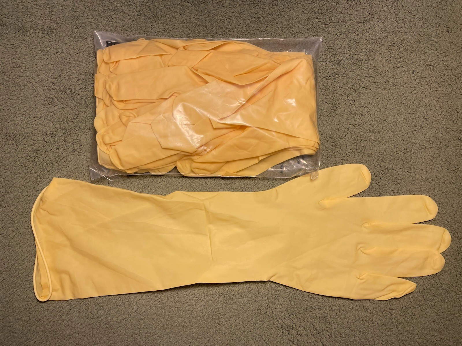 16” Elbow Length Latex Cleanroom Gloves, Size Medium, 7.5, 1 Pack, 10CT