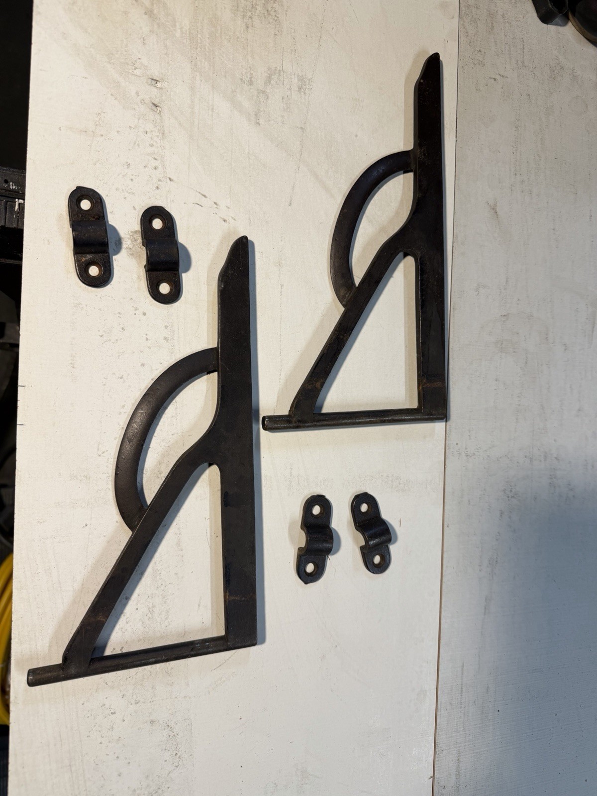 PAIR ANTIQUE DROP LEAF TABLE SWING TYPE SUPPORT BRACKETS