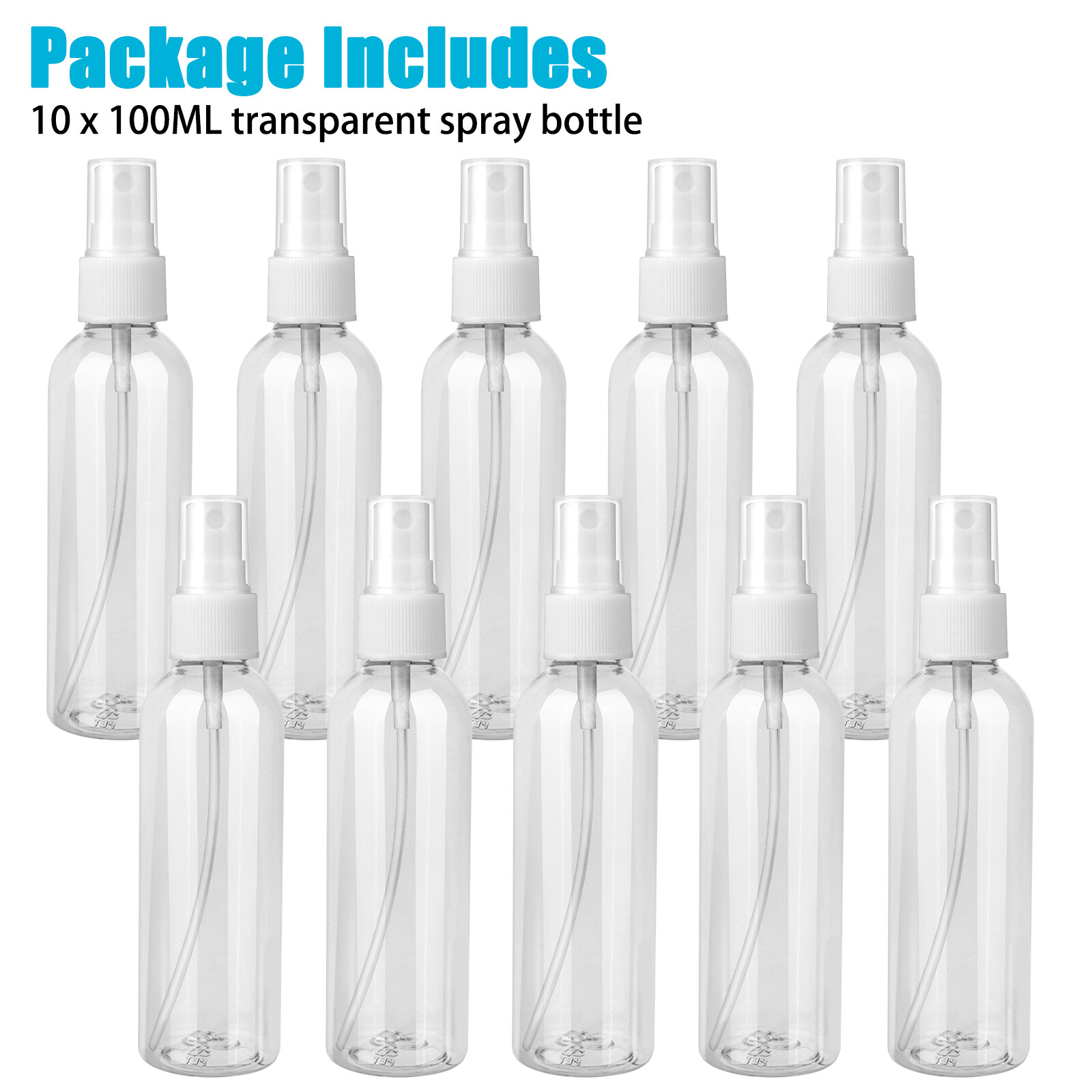 1~5PCS 30ml/60ml Travel Spray Bottle Plastic Transparent Perfume Empty Atomizer