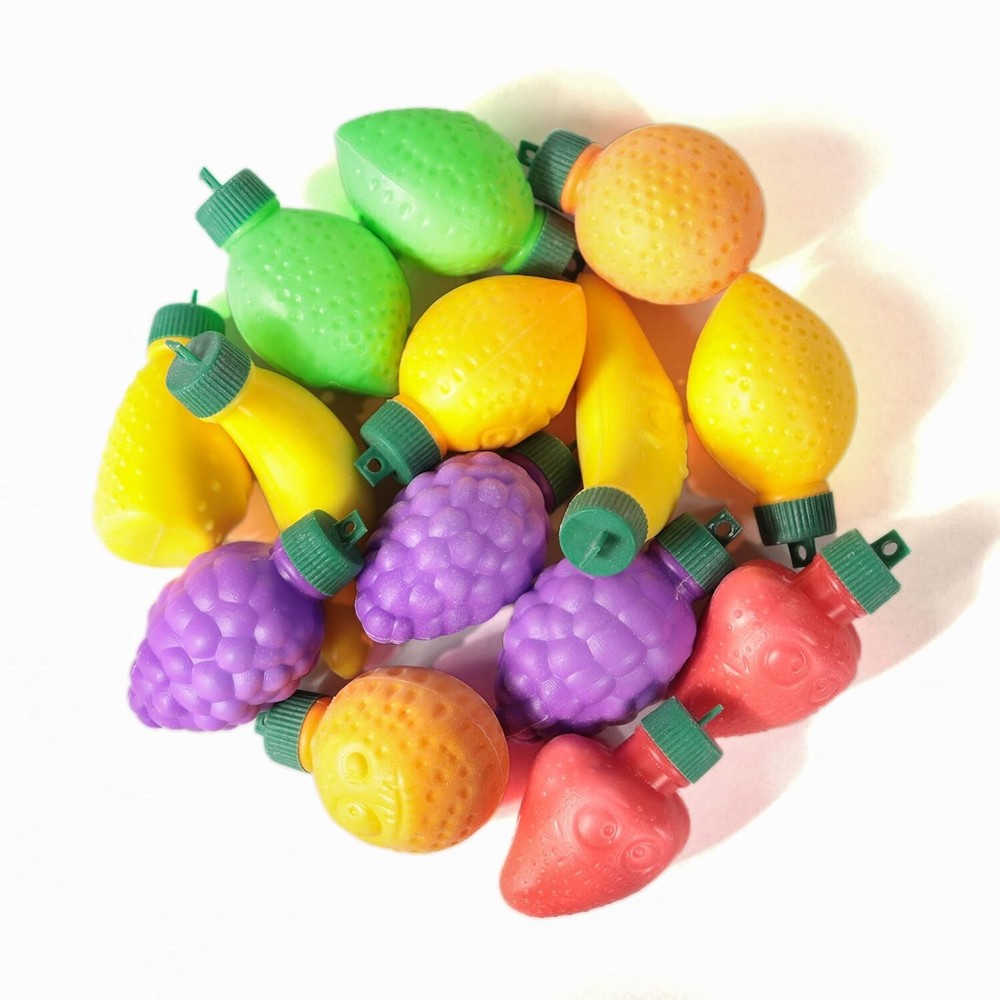 60 Pack Plastic Fruit Shaped Filled with Powder Candy