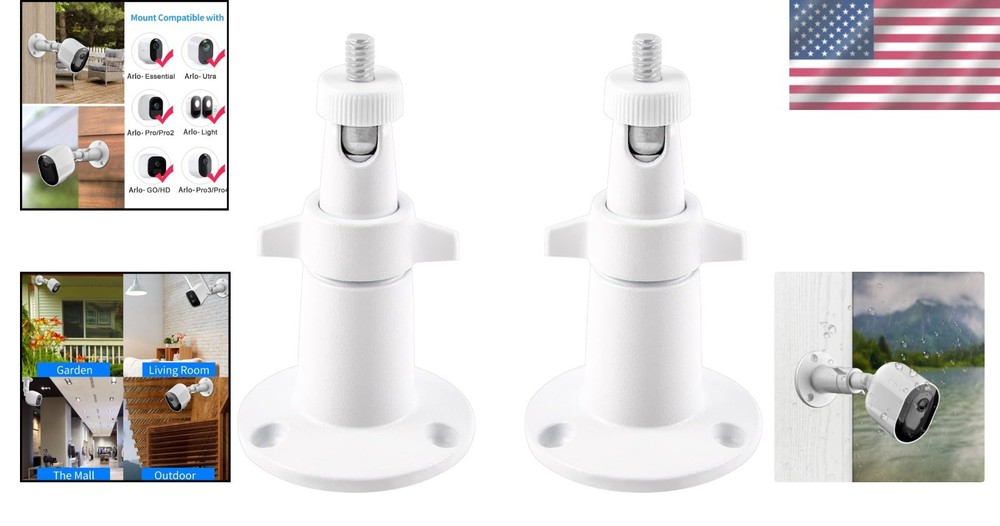 Adjustable Security Wall and Ceiling Mount - Compatible with Arlo & Ring Devices