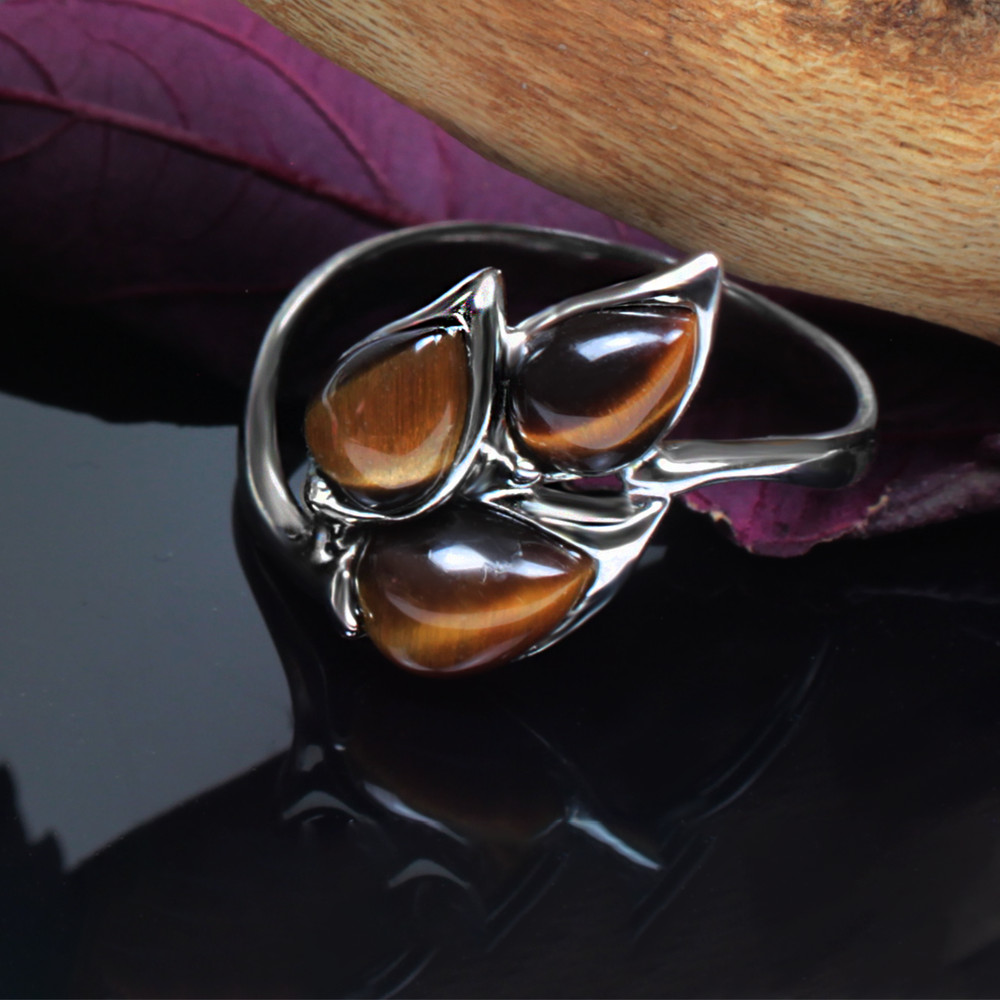 925 Silver Ring Blank – Multi-Stone Setting | Teardrop | DIY Gemstone Ring Base