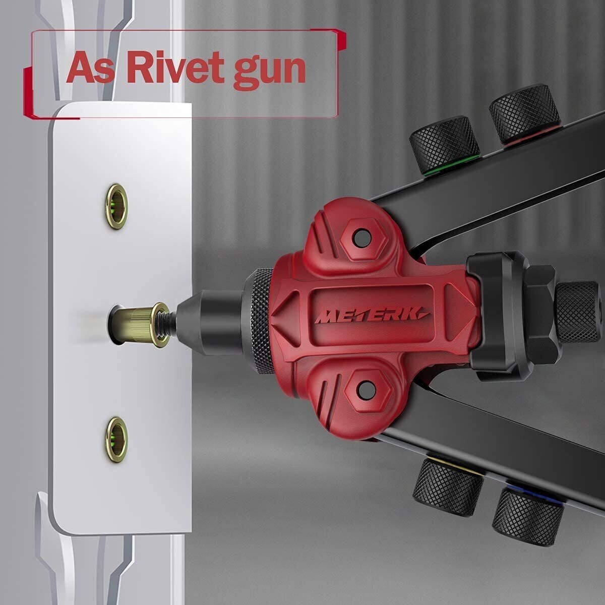 Meterk Rivet Gun Kit Rivnut Thread Setting Tool Nut Setter NutSert Metric & SAE