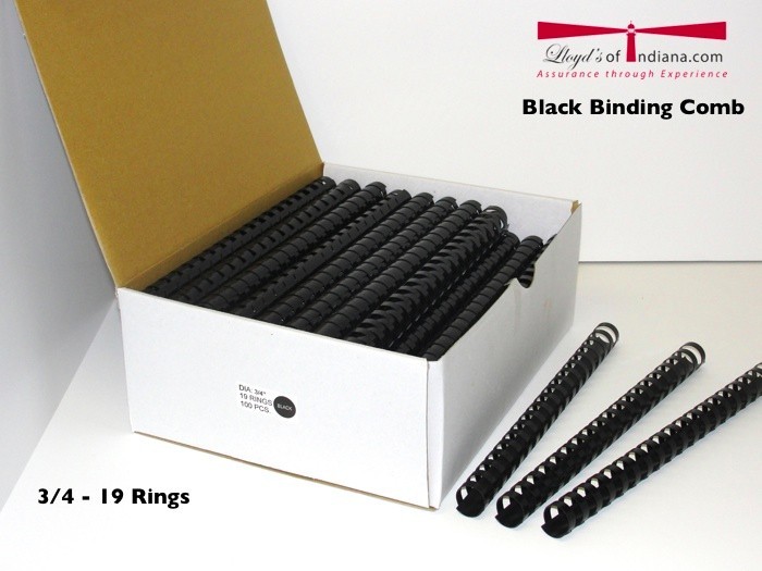 19 Ring Binding Comb Black 3/4" 100pcs