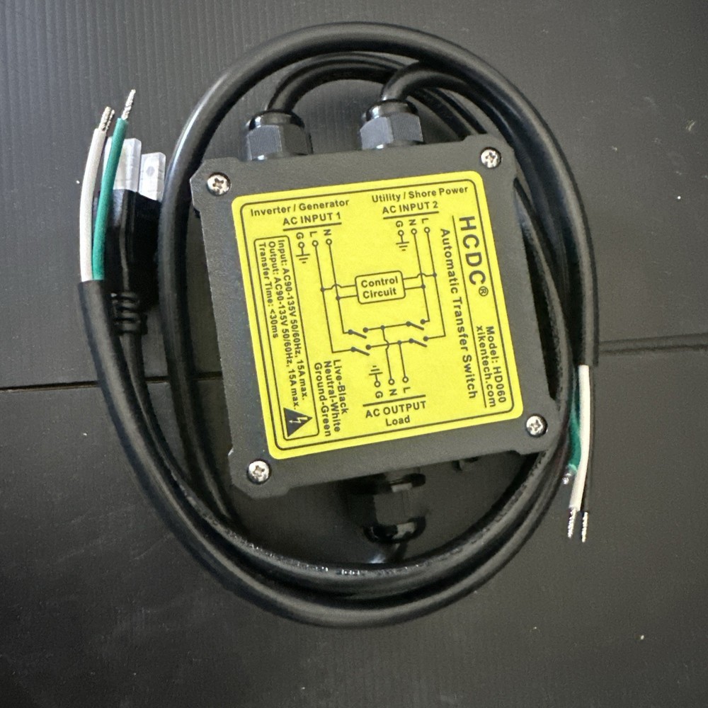 AC120V 15Amp Automatic Transfer Switch, ATS Auto Transfer Switch, HD060