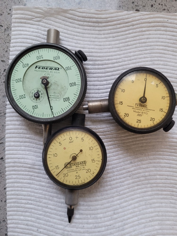 Lot of  3 Assorted Dial Indicators