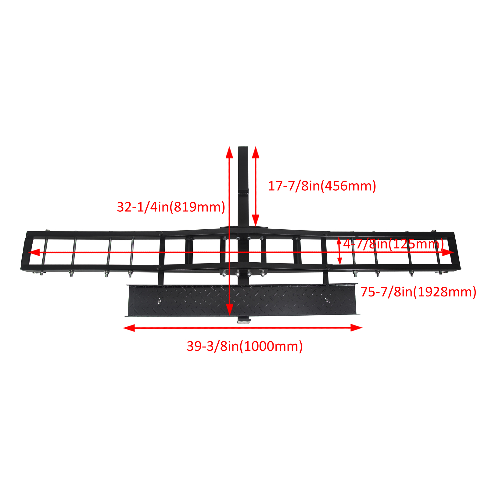 Steel Motorcycle Scooter Dirt Bike Carrier Hauler Hitch Mount Bike Rack Ramp