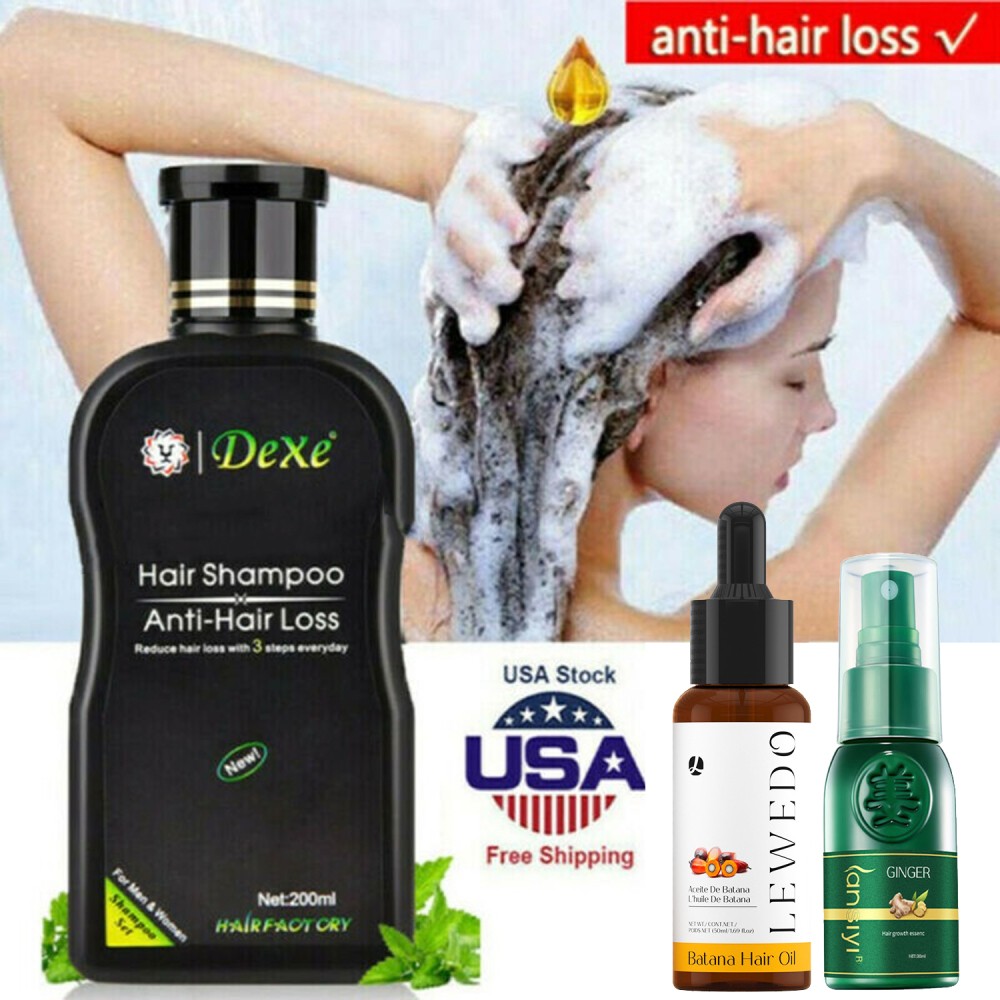 100% Pure Herbal Hair Growth Oil Shampoo Anti hair Loss Hair Regrowth Treatment