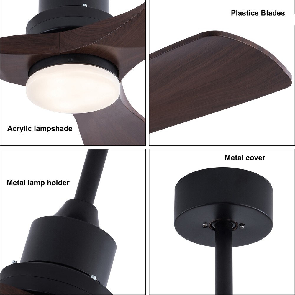 42'' Ceiling Fan Light W Remote Control&Timer Function3 Blade Fan Ceiling Mount