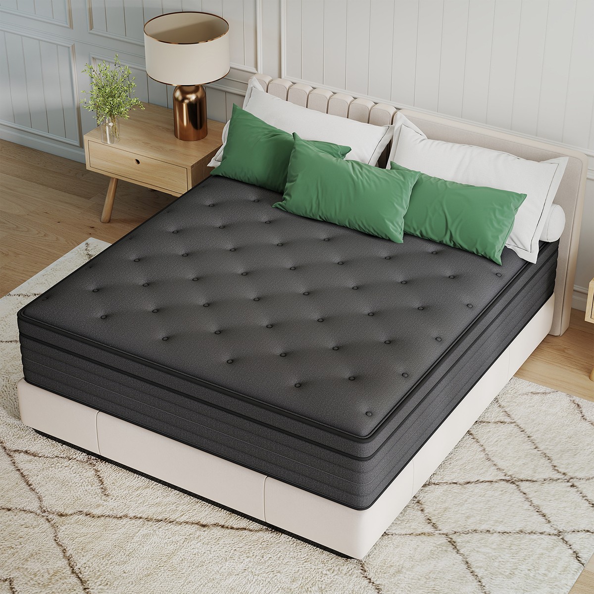 6"8"12"14" Gel Memory Foam Hybrid Spring Mattress Twin Full Queen King In A Box
