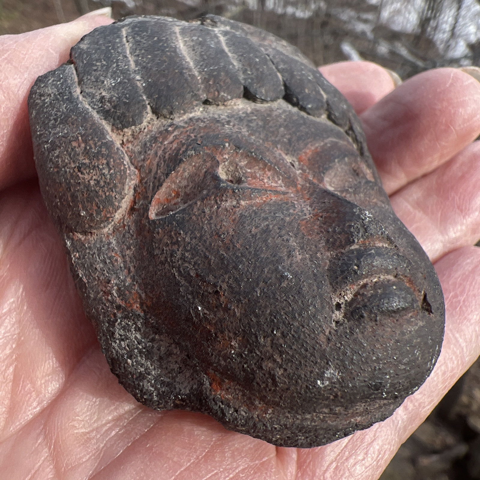 Carved STONE HEAD/EFFIGY May Be Mayan