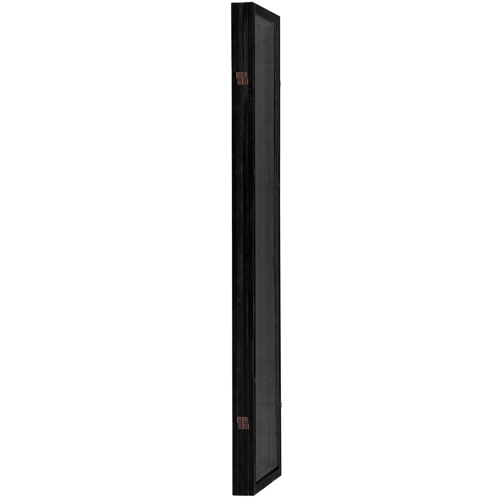 6 ft. Tall Clear Plastic Partition Black 4 Panel