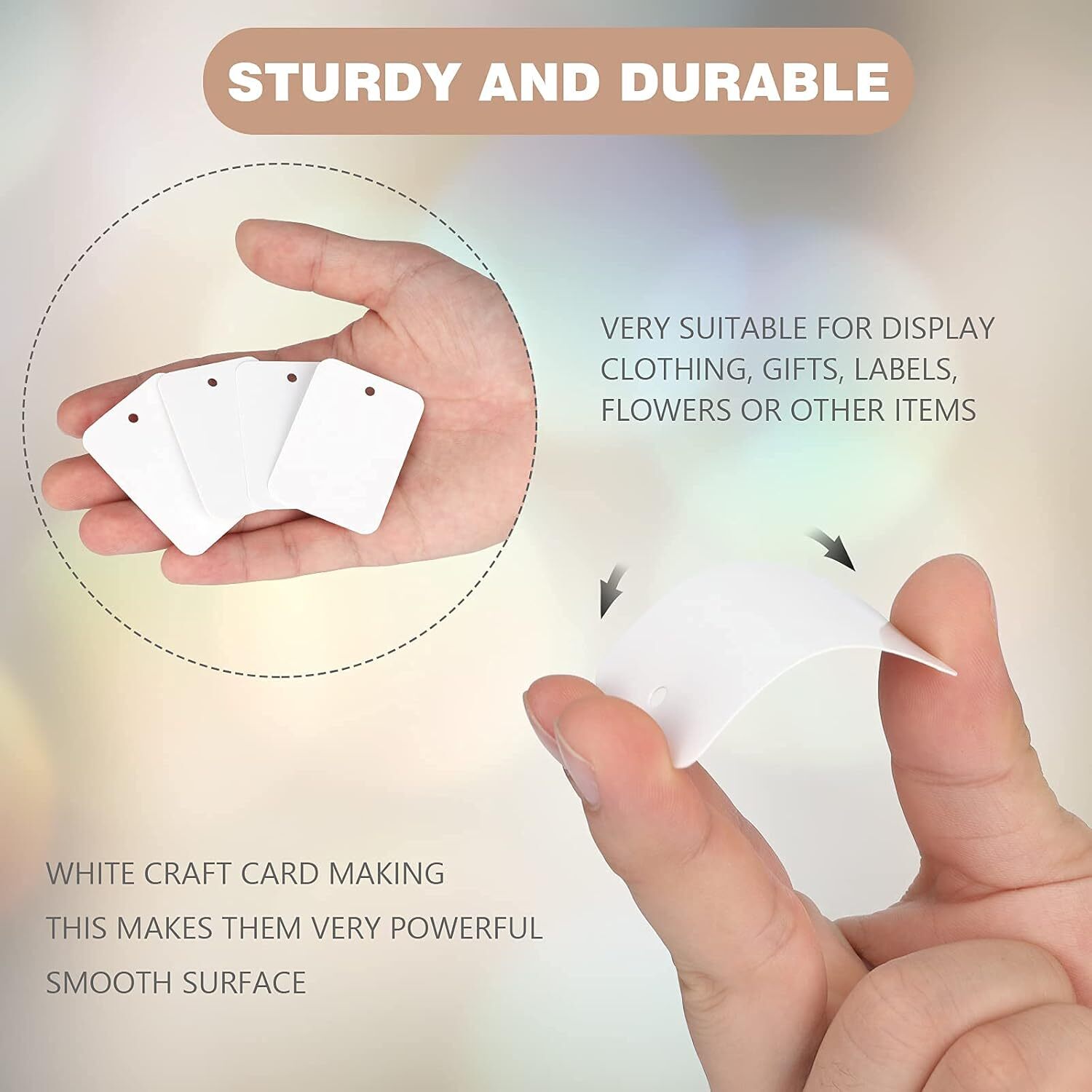 1000Pcs Price Tags, White Clothing Tags for Retail, Small Kraft Paper Tags for L