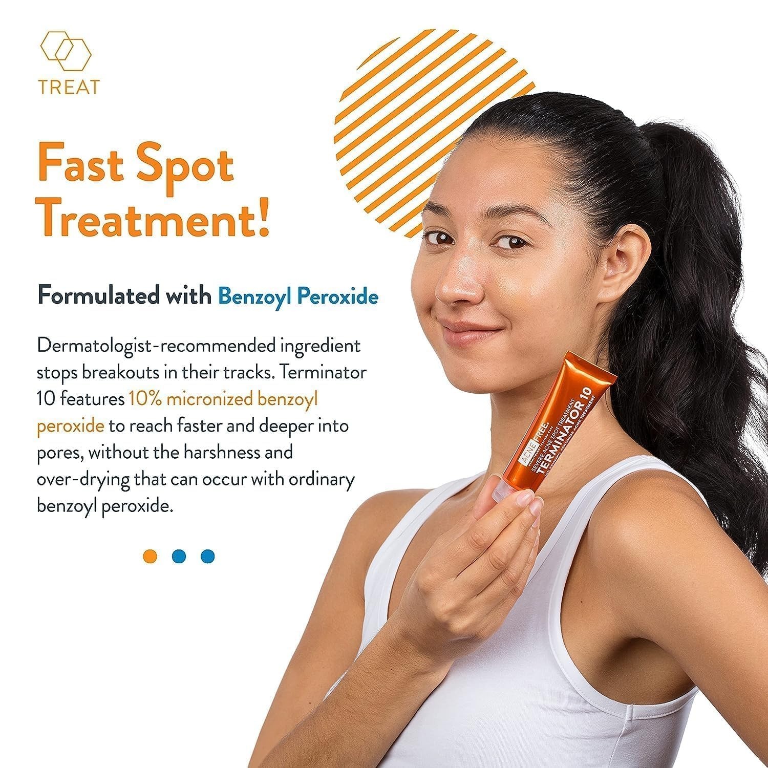 Terminator 10 Acne Spot Treatment with Benzoyl Peroxide 10% Maximum Strength 1Ct