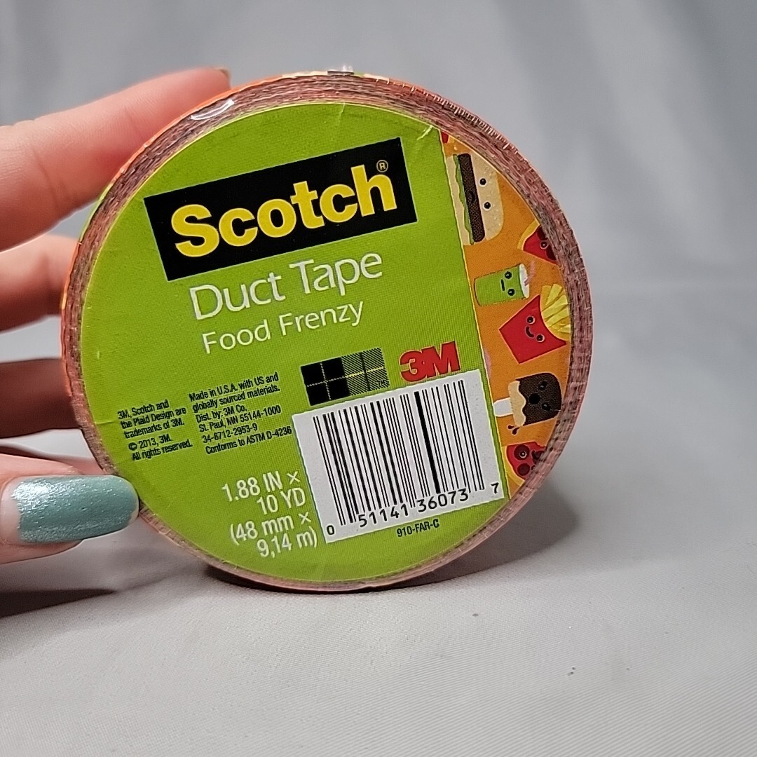 Scotch Pattern Duct Tape 3M 1.88 Inch X 10 Yards Food Frenzy