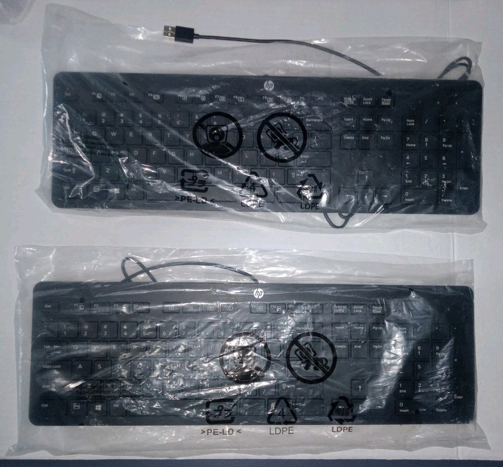 Three New Computer Key Boards, 2 - Wired HP'S and 1 - Wireless RoHs With Mouse!