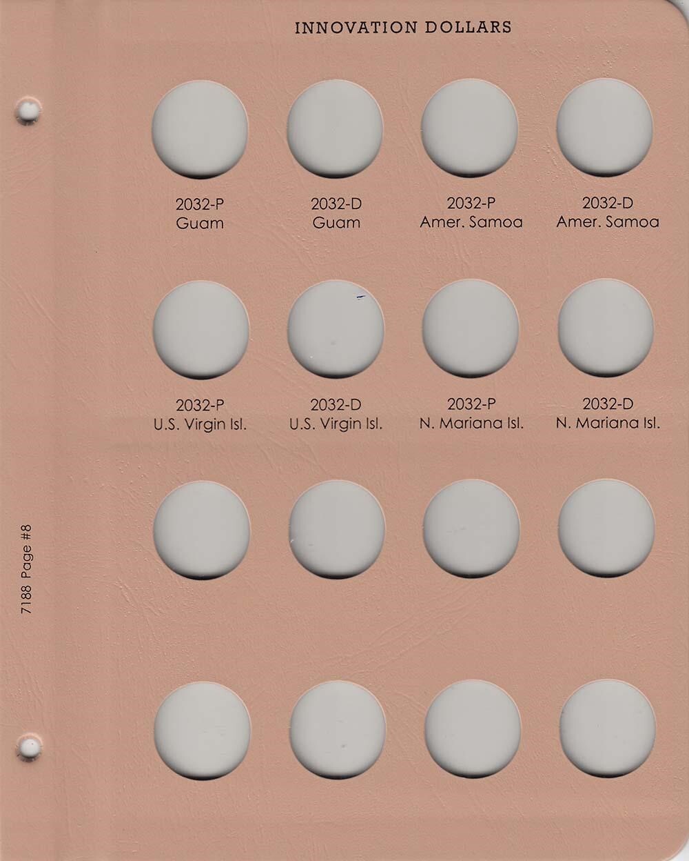 New Dansco Album For Innovation Dollar Coins P&D 2018-2032 Model 7188 Archival