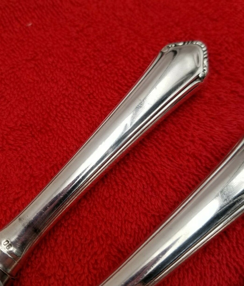 6 Dinner Knives ~ Homag 90 Germany Silverplate Flatware Scroll Pattern 8 5/8"