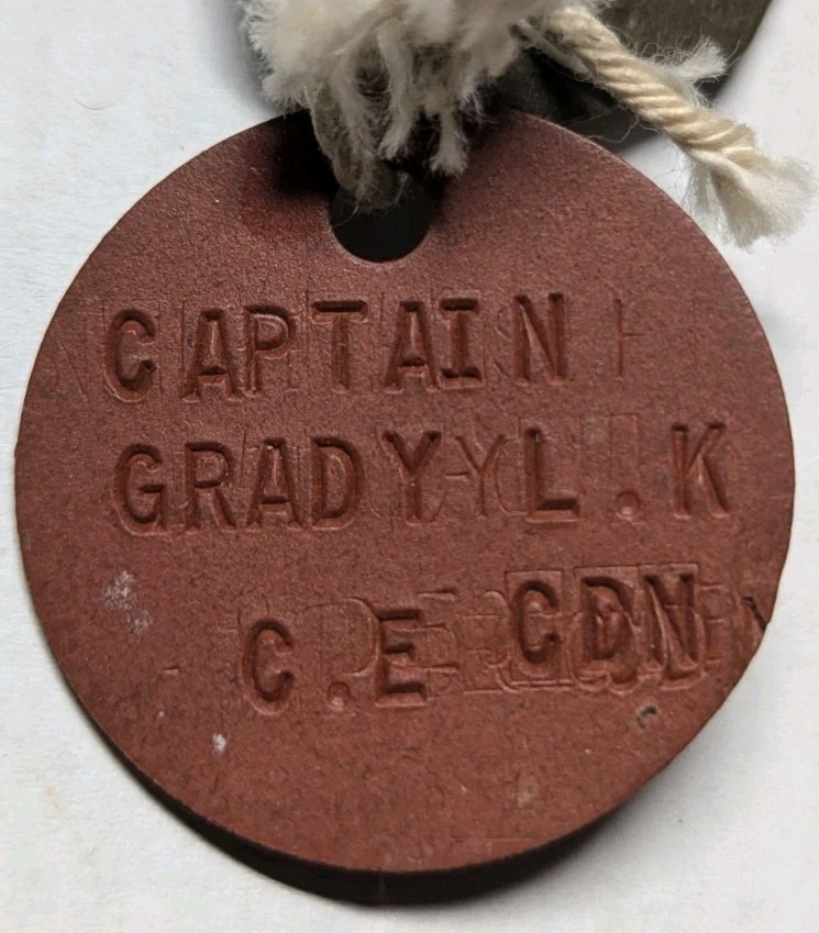 WW2 Canadian Dog Tag Pair - Captsain Grady L.K C.E CDN XB