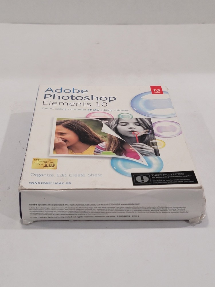 Adobe Photoshop Elements 10 Big Box Complete with Serial Number