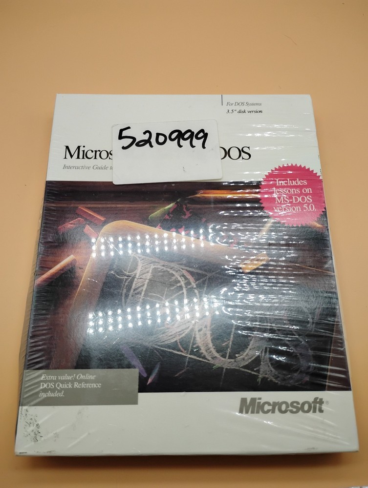 Microsoft Learning DOS 3.5" Disk Version Sealed Software NEW vintage 1991