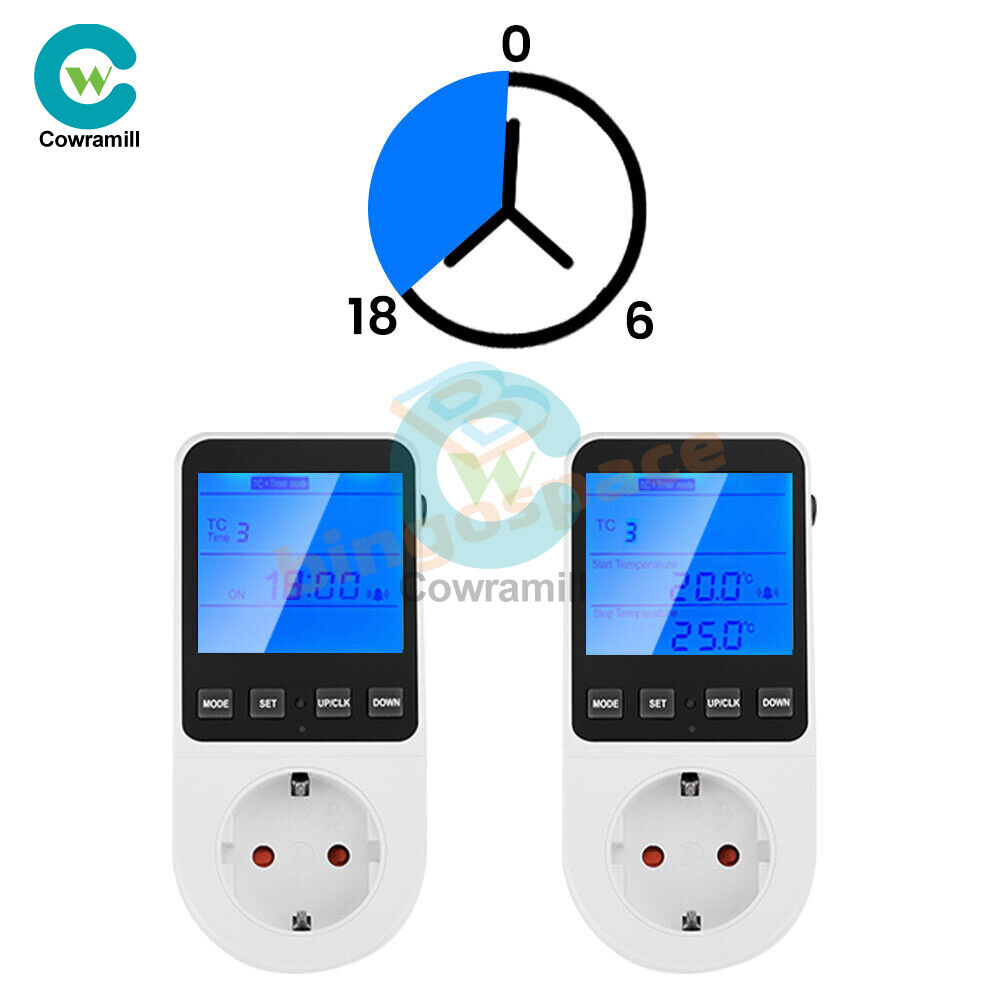 Digital Thermostat Outlet Plug Temperatures Controller Socket With Backlight
