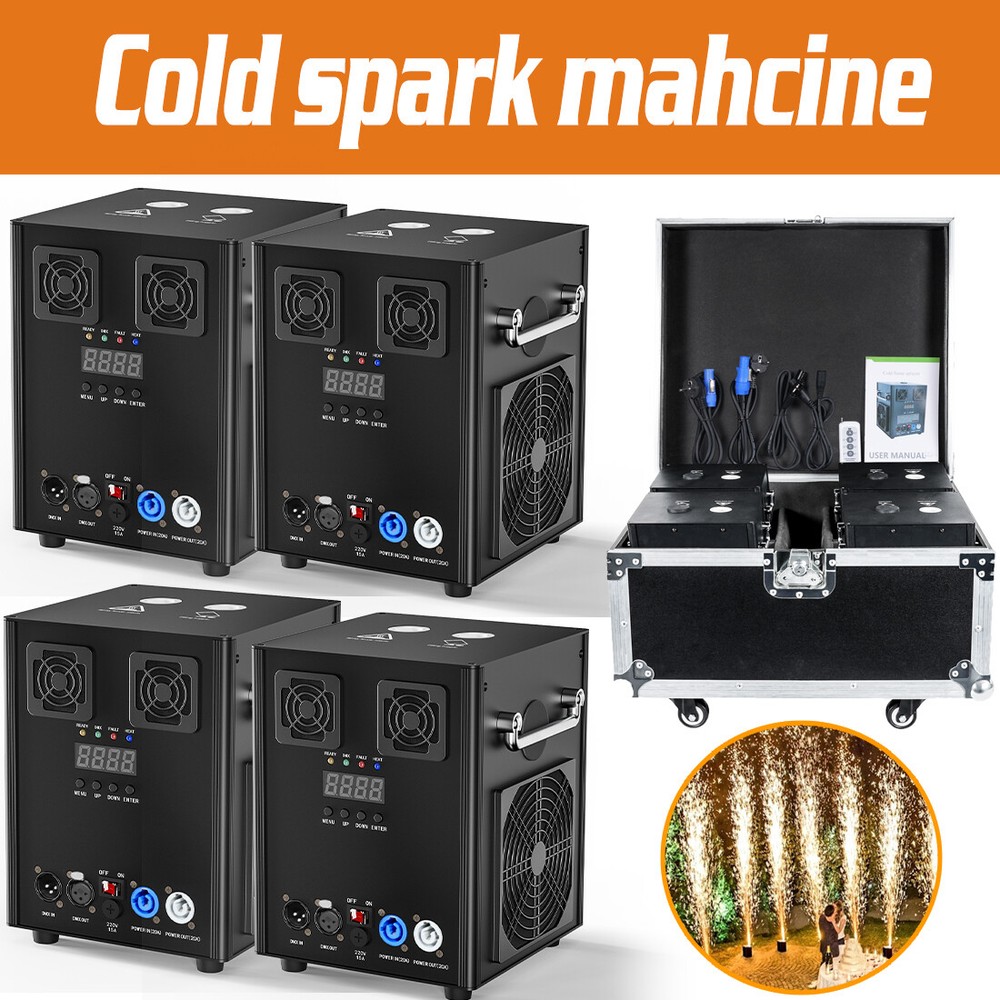 4PCS 700W Cold Spark Machine Firework DMX Stage Effect for Disco Party Wedding