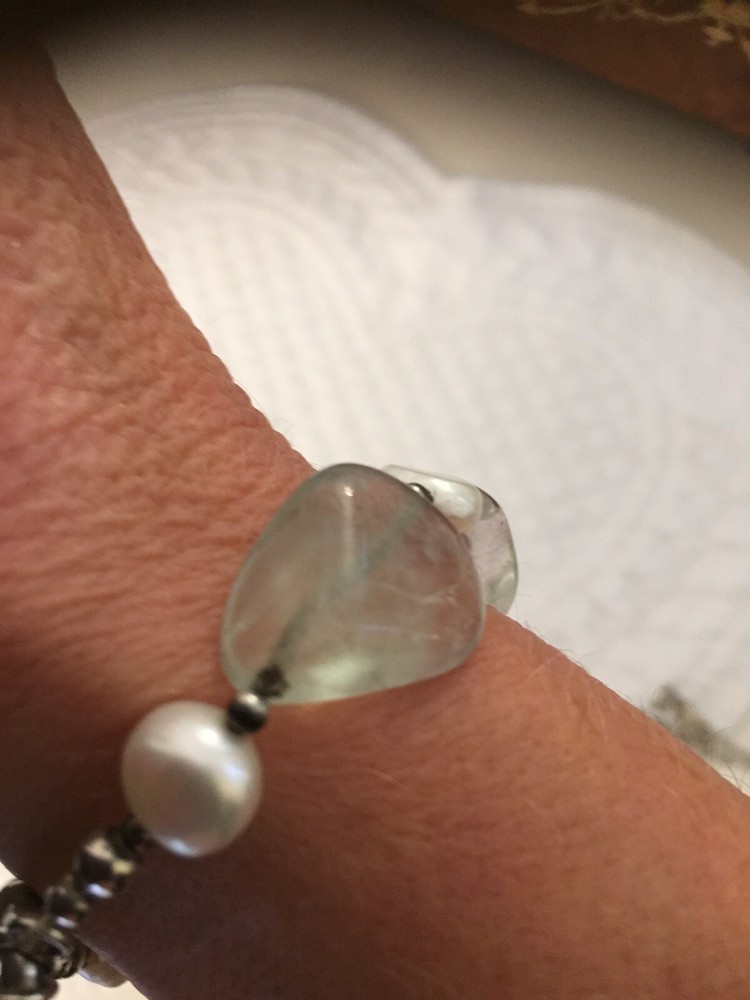 Amythyst And Green Stone Beautiful Bracelet