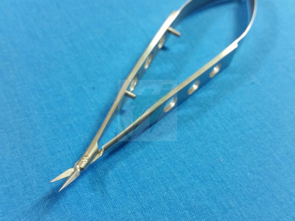 PREMIUM HIGH QUALITY VANNAS MICRO SURGICAL GRADE SCISSORS ANGLED FORWARD 4"