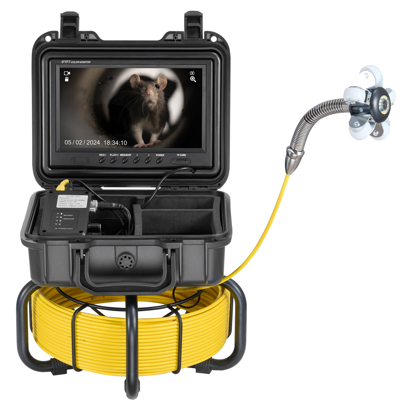 VEVOR Sewer Camera 165ft/50m Self-Leveling Drain Camera with 9" Screen 36X Zoom