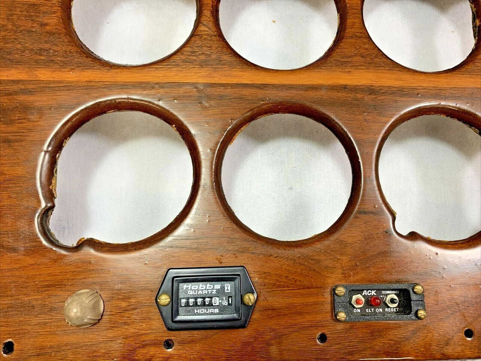 Rare Vintage World War II Military Aircraft Instrument Control Panel (Walnut Woo