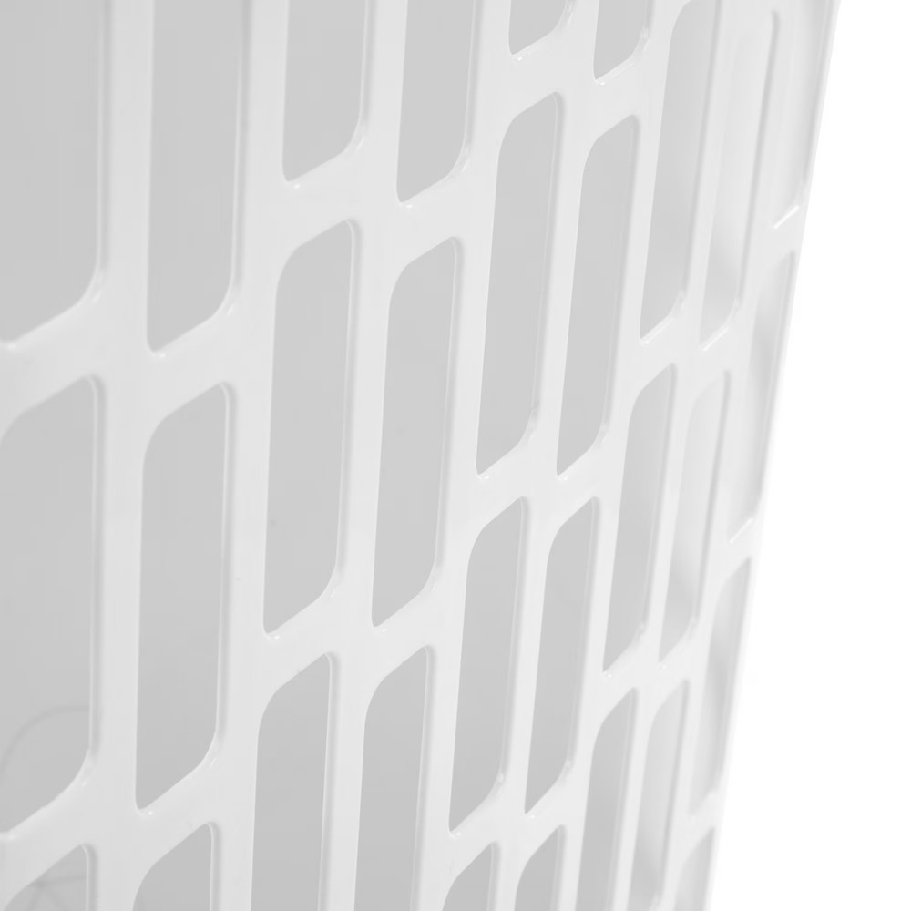 1.8 Bushel Plastic Laundry Hamper Slim Tall Rectangular Clothes Basket White