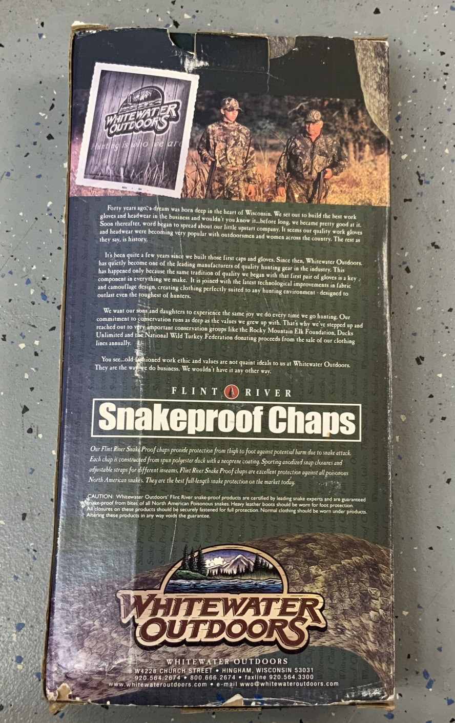 Flint River Snake Proof Chaps HWG160 Reg Short