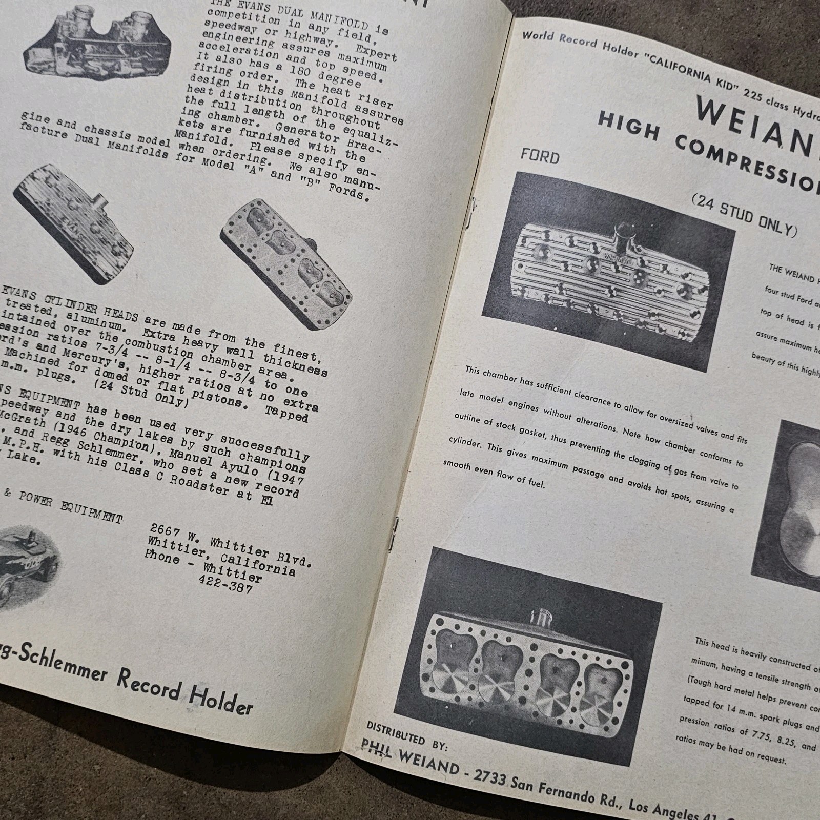 1948 Hot Rod Flathead Catalog Karl Orr heads intakes manifolds scta bonneville